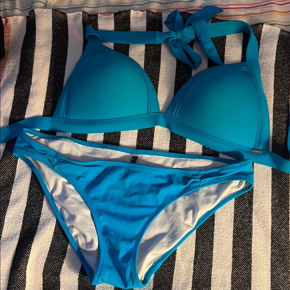 PINK Victoria's Secret Blue Bikini Set Swim